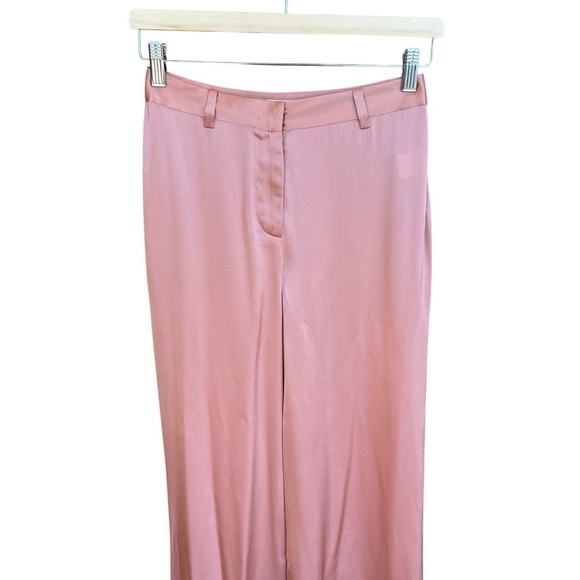 L'AGENCE Silk Wide Leg Pants Soft Pink 2 NWOT Party Contemporary Feminine - Picture 2 of 5